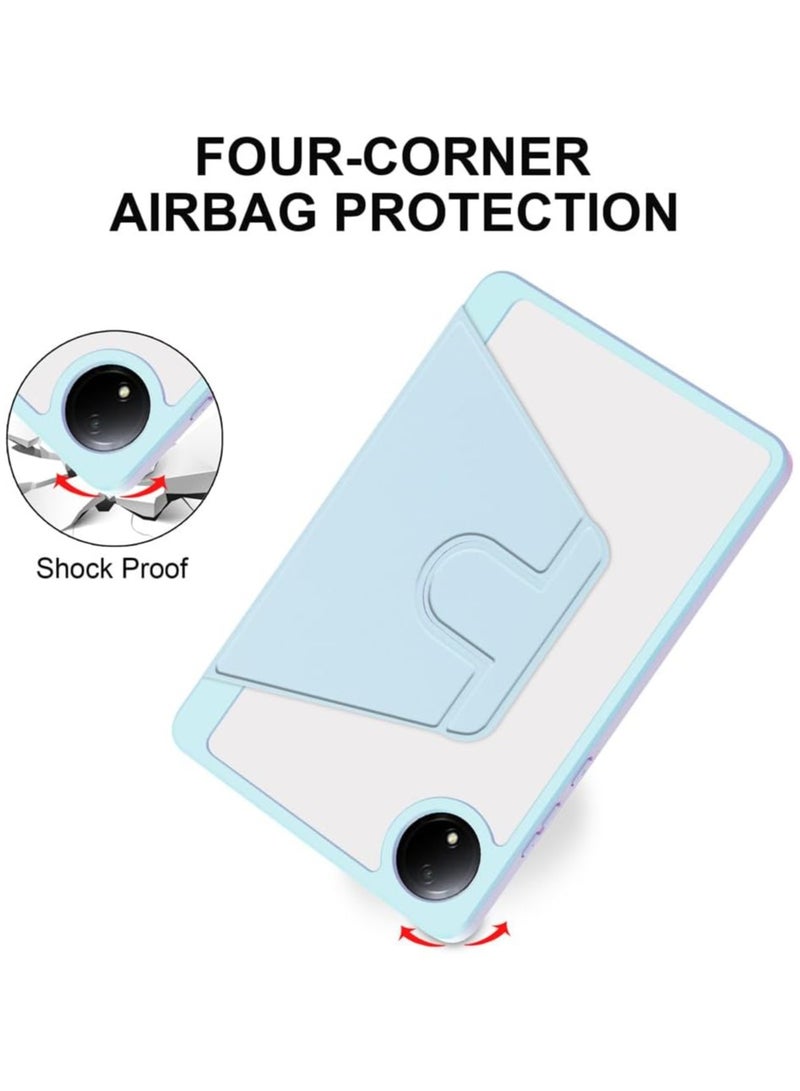 VKL Rotating Case Compatible with Xiaomi Redmi Pad SE 8.7 Inch (2024),with Pen Holder, 360 Degree Rotation Protective Stand Cover Clear Back, Auto Wake/Sleep (Sky Blue) - Image 4