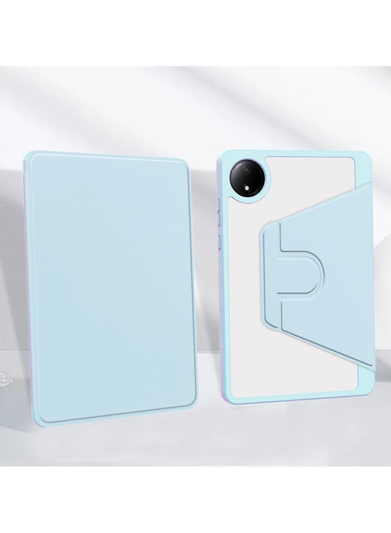 VKL Rotating Case Compatible with Xiaomi Redmi Pad SE 8.7 Inch (2024),with Pen Holder, 360 Degree Rotation Protective Stand Cover Clear Back, Auto Wake/Sleep (Sky Blue) - Image 5
