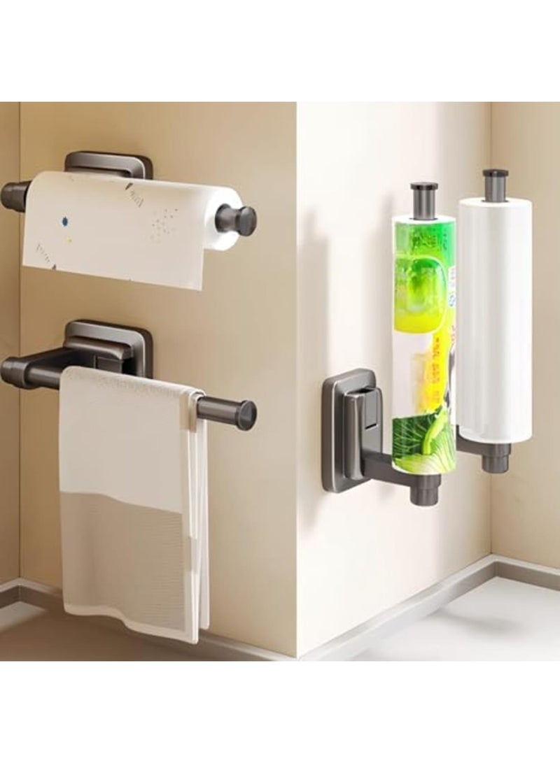 Barakah Suction Cup Paper Towel Holder Under Cabinet – No Drilling Wall Mount, Removable and Reusable Black Paper Towel Rack for Kitchen, Bathroom, RV, Space-Saving Design (1 Pack) - Image 3