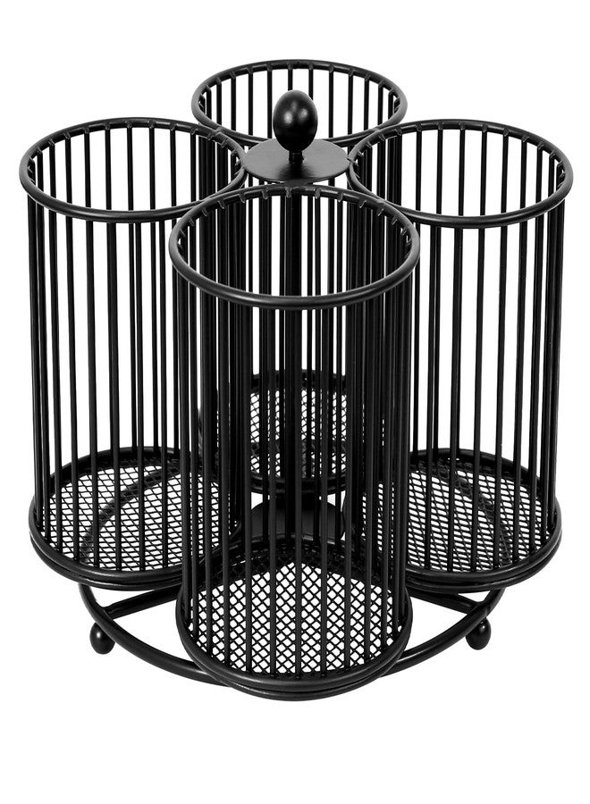 PNEUICALLY 360 Rotating Pen Holder - Large Pencil and Marker Organizer with 4 Slots - Desk Caddy Accessories for School, Office, Home (Black) - Image 1