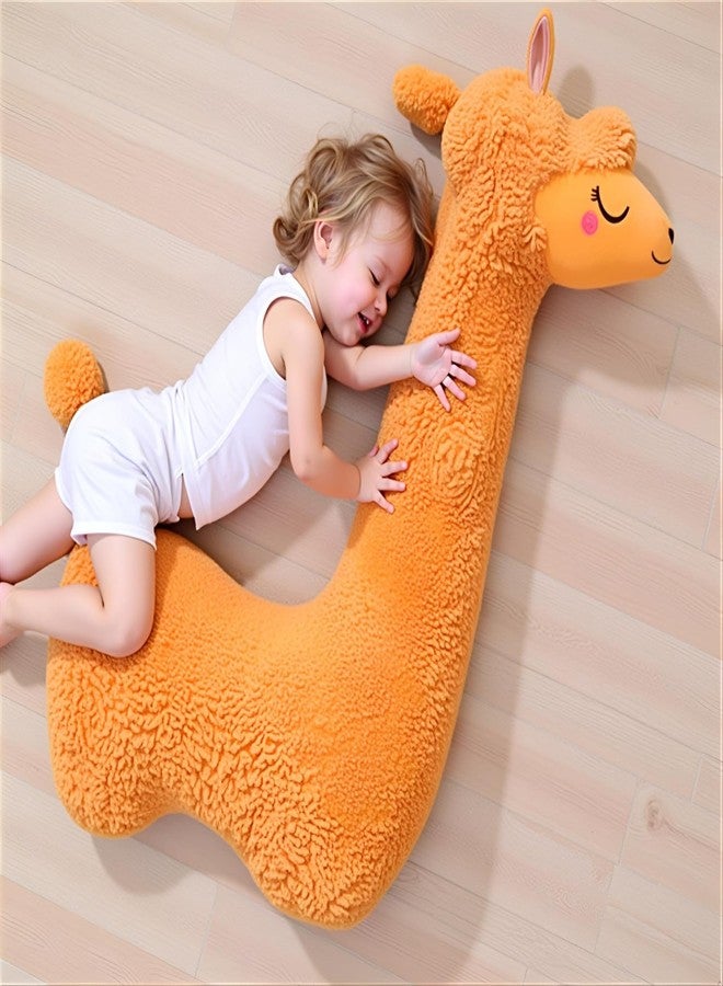 Ryttir Snuggly Smile Llama Stuffed Animal Body Pillow - 29.5" Alpaca Plush with Rosy Cheeks & Cozy Fluff, Snuggly Llama Bean Bed Companion, Ultimate Cuddle Stuffie for Girls and Teens - Image 1