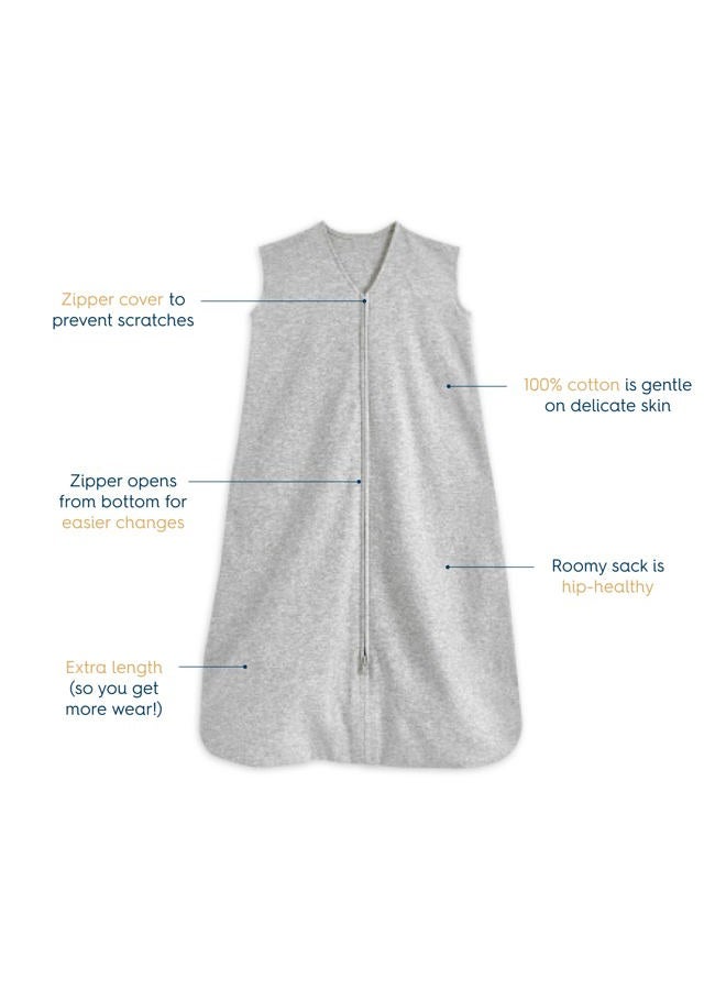 Halo SleepSack, 100% Cotton Wearable Blanket, Swaddle Transition Sleeping Bag, TOG 0.5, Heather Grey, Large, 12-18 Months  - Image 2