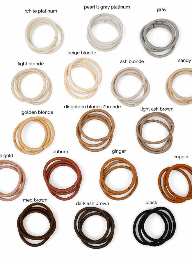 Cyndibands Hair Ties for Red Hair - No Damage Hair Elastics, 4mm Ponytail Holders for Woman - 24 Count (Redheads - Auburn, Ginger, Copper) - Image 3