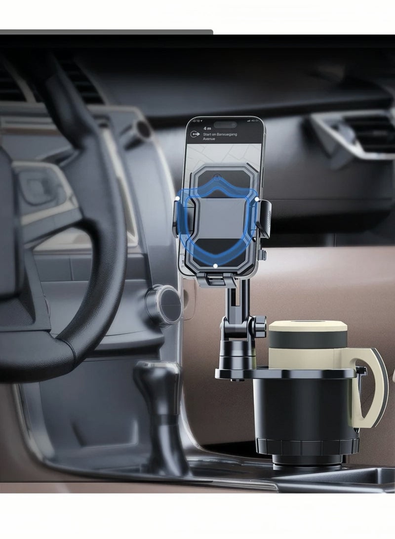 Cup Holder Phone Mount for Car, Adjustable Cup Holder Base Diameter Range is 2.5"- 4.1", Suitable for Most Car Height and Angle Adjustment Compatible with Most Smart Phones, Black  - Image 3
