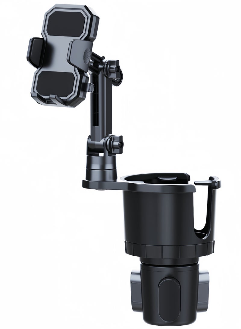 Cup Holder Phone Mount for Car, Adjustable Cup Holder Base Diameter Range is 2.5"- 4.1", Suitable for Most Car Height and Angle Adjustment Compatible with Most Smart Phones, Black  - Image 2