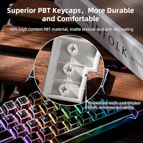 GMKWTL XVX Black Translucent Keycaps,PBT Keycap Set Cherry Profile,Dye Sublimation Graffiti Keyboard Keycaps Suitable for 60% 65% 75% 80% 100% MX Switches Mechanical Keyboard - Image 4