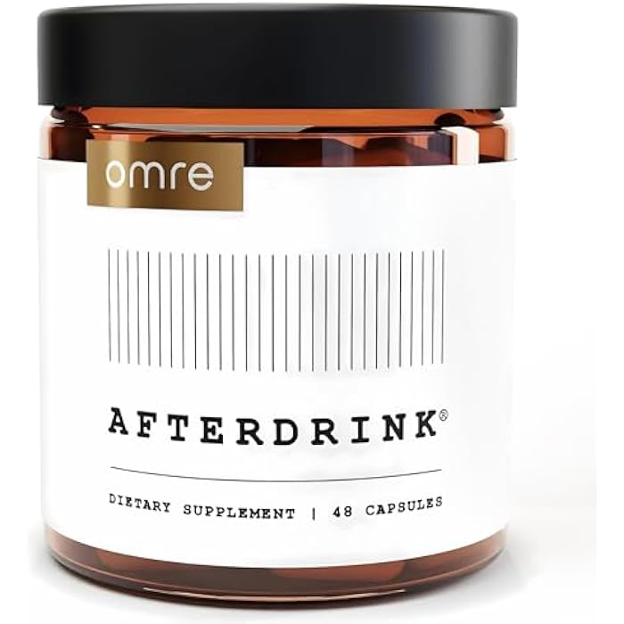 omre AfterDrink Restore Pills with Milk Thistle, DHM, Vitamin B, Ginger & Herbal Extracts - Pre & Post Drinking Supplement with Liver Support for Better Mornings - Made in USA (48 Caps) - Image 1