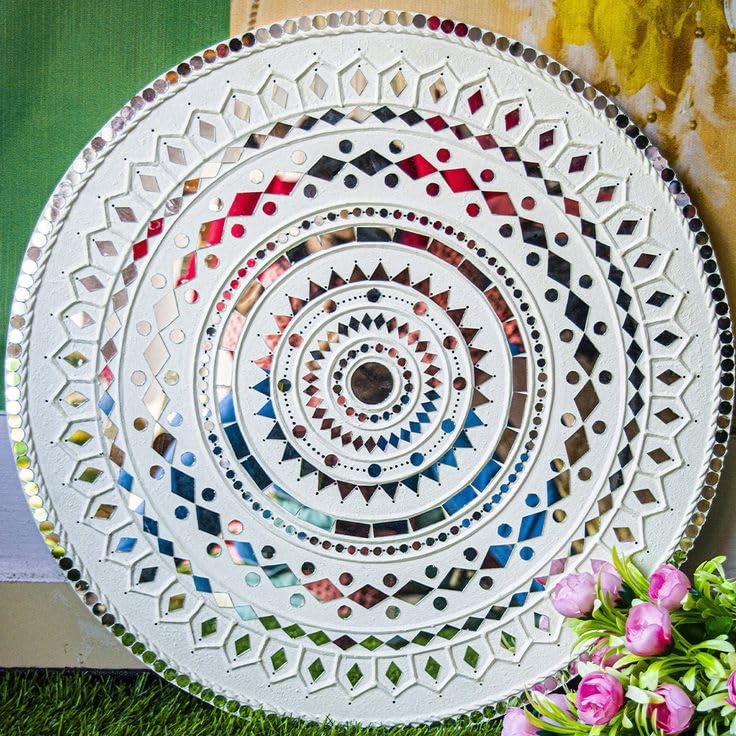MIRROR GLASS WORLDWIDE Round Mirror for lippan Art Mandala Art Craft Mirror 8mm 100gm 800piece  - Image 4