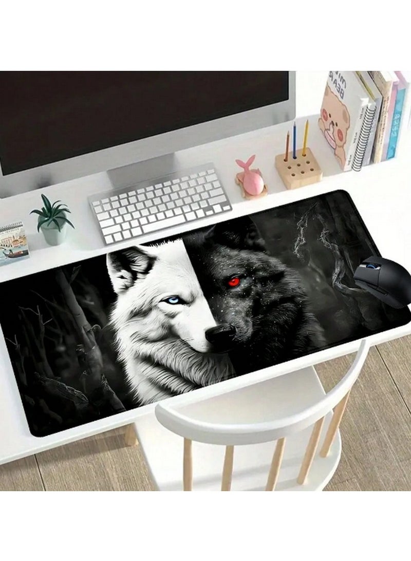 90×40 cm Dual Wolf Gaming Mouse Pad – Large, Non-Slip & Smooth Surface for Precision Control  - Image 1