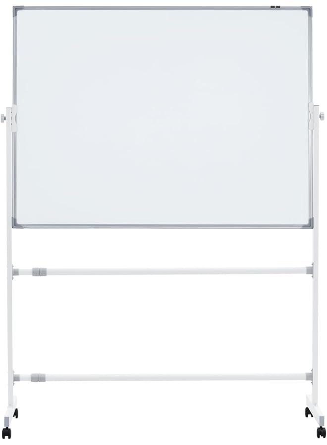 SKY-TOUCH Mobile Whiteboard With Stand 90X120Cm Double Sided Magnetic Whiteboard On Wheels Mobile Standing White Board For Office Classroom And Home  - Image 1