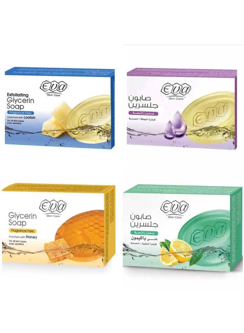 إيفا صابون جليسرين 4 انواع من ايفا لجميع انواع البشره والحساسة - Image 1