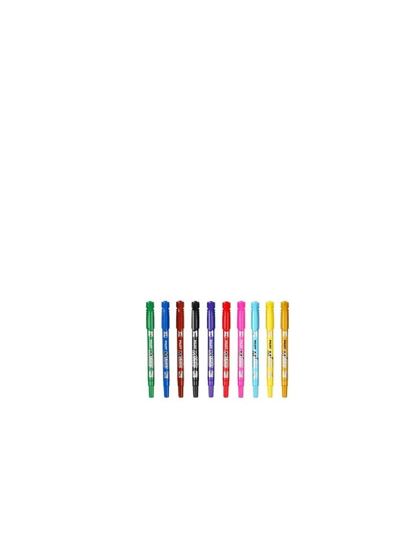 PILOT PILOT 12-Piece Double Sided Permanent Twin Marker Multicolour 