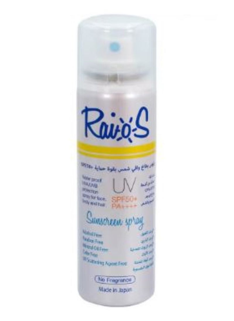 Raios - Pack Of 2 Raios Sunscreen Spray SPF50 No Fragrance 70ml - Image 1