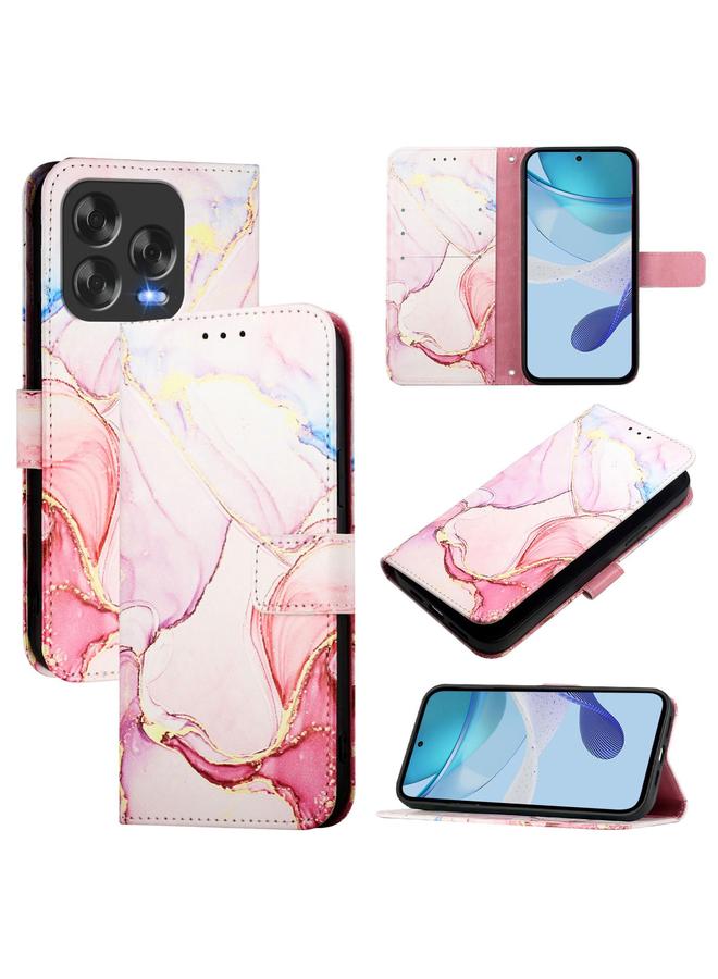 The Bros Case For ZTE Blade V70 Design PT003 Marble Pattern Flip Leather Phone Case