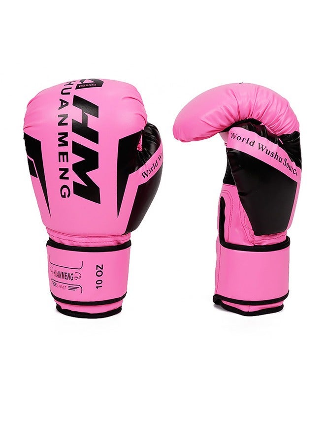 قفازات الملاكمة للأطفال البالغين المراهقين ، قفازات تدريب الملاكمة ، بطانة ثلاثية وتصميم راحة اليد للتنفس ، للملاكمة ، الكيك بوكسينغ ، الملاكمة التايلاندية ، 6 أونصة (وردي) - Image 1