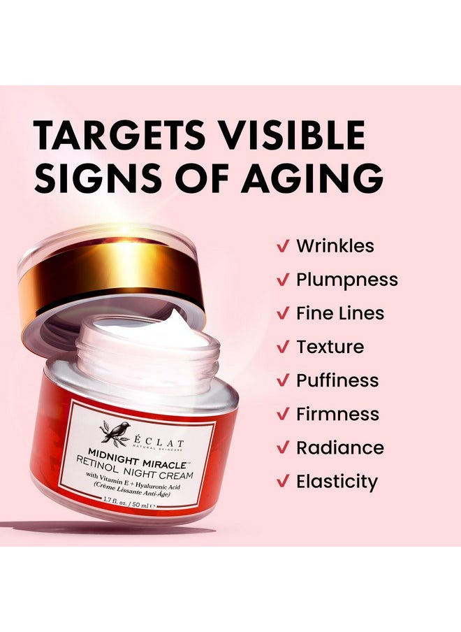 Eclat Skincare - Retinol Night Cream - 2.5% Retinol with 2.5% Hyaluronic Acid - Retinol Face Moisturizer to Boosts Elasticity and Hydration, Firming Anti Wrinkle Cream, Anti Aging Face Cream, Skin Care Facial Cream - Image 1
