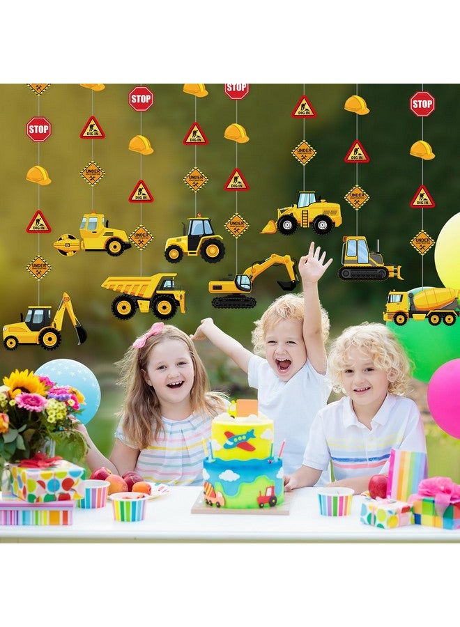 Faccito 8 Packs Construction Party Banner Decorations Traffic Zone Paper Garland Construction Birthday Paper Hanging Cutouts for Kids Boy Traffic Zonetheme Dump Truck Birthday Party Supplies Decor - Image 4