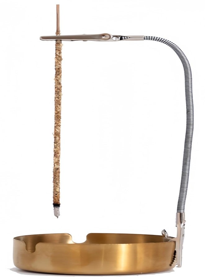 LamDawn Modern Incense Holder with Flexible Metal Stand, Silver Ash Collector Base, Minimalist Design for Home Meditation and Aromatherapy. - Image 1