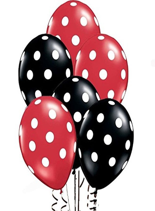 AnnoDeel 50 Pcs 12" Latex Balloons, Black and Red Polka Dot Balloons for Brithday Balloon Wedding Balloon decoration - Image 2