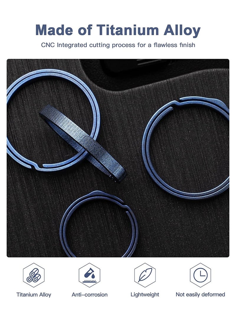 KASTWAVE Key Rings, Elegant Quick Release Side Pushing Split Rings Kit for Keychains, Circular Keychain Hoops Keyring Loop Keyring Connector Heavy Duty Keyring for Dog Tag - Image 4