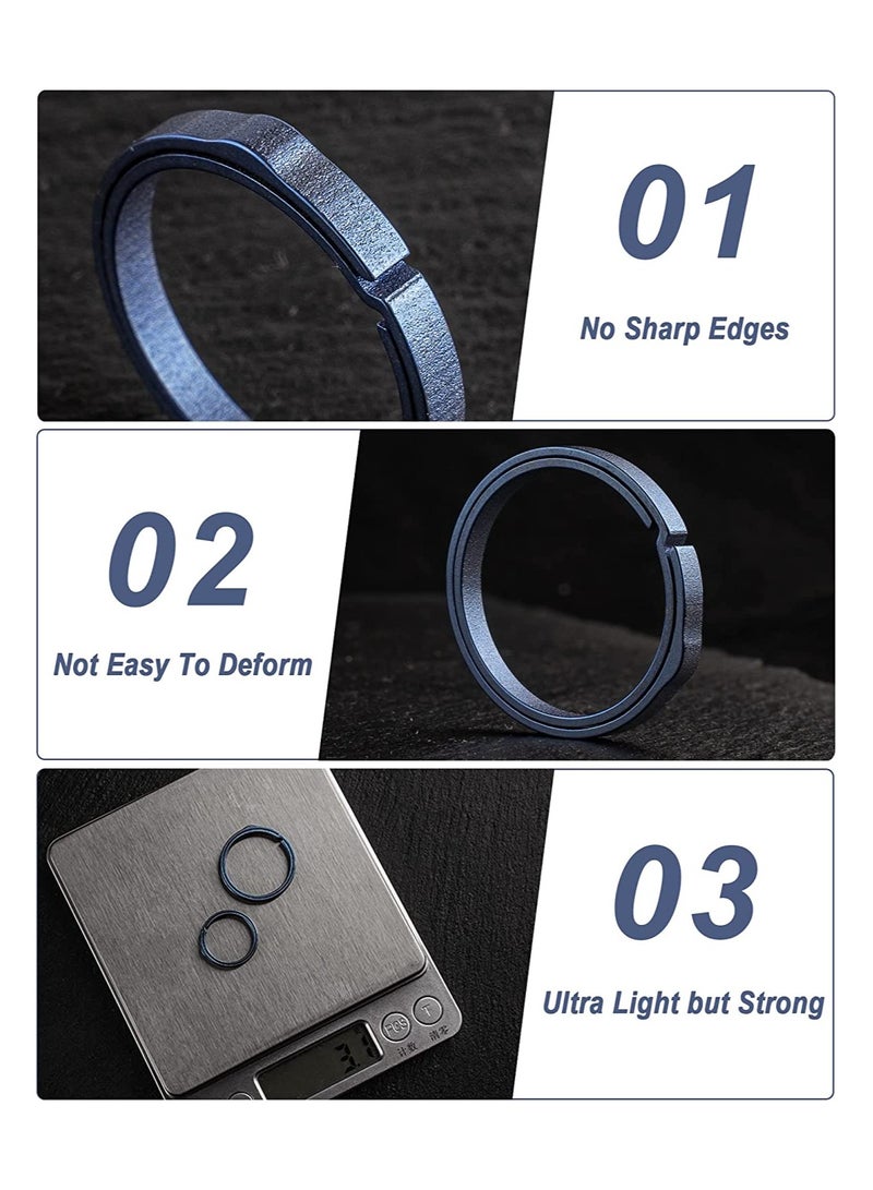KASTWAVE Key Rings, Elegant Quick Release Side Pushing Split Rings Kit for Keychains, Circular Keychain Hoops Keyring Loop Keyring Connector Heavy Duty Keyring for Dog Tag - Image 3