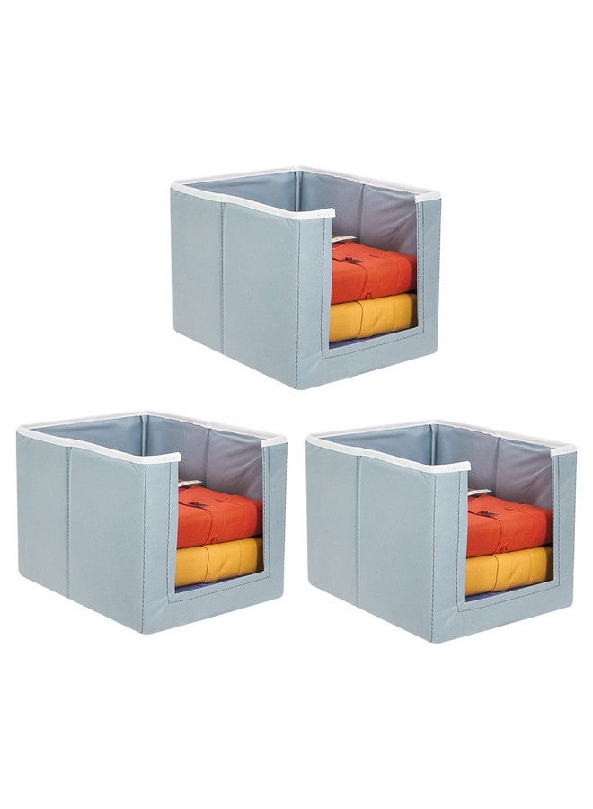 PrettyKrafts 3 Pcs Non Woven Large Capacity Shirt Stacker / Foldable & Stackable Closet Wardrobe Cupboard Organizer / Foldable Storage Box / Multipurpose Clothes Organizer (Grey, 26x40x26 cm) - Image 1