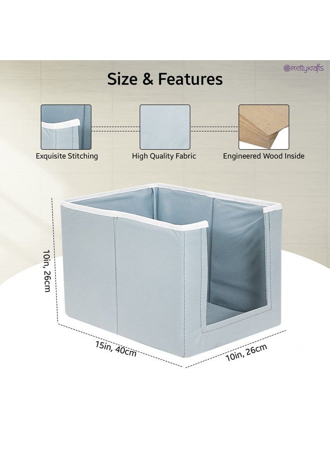 PrettyKrafts 3 Pcs Non Woven Large Capacity Shirt Stacker / Foldable & Stackable Closet Wardrobe Cupboard Organizer / Foldable Storage Box / Multipurpose Clothes Organizer (Grey, 26x40x26 cm) - Image 2