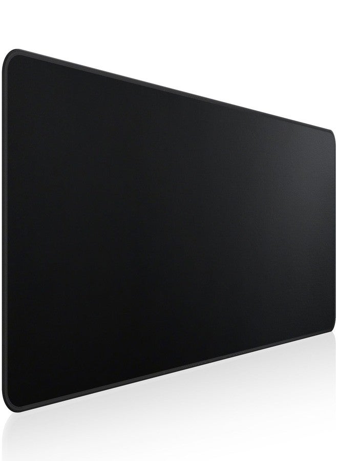 CINDALOG Large Mouse Pad with Stitched Edges, Desk Pad Mat with Durable Non-Slip Rubber Base for Gamer Desktop Office Home Black 31.5x11.8in - Image 1