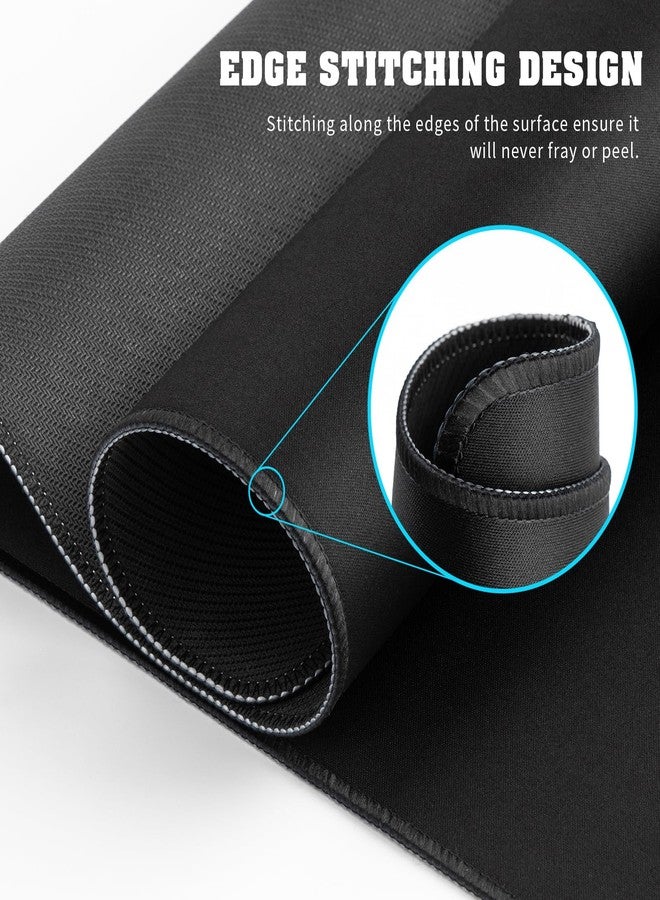 CINDALOG Large Mouse Pad with Stitched Edges, Desk Pad Mat with Durable Non-Slip Rubber Base for Gamer Desktop Office Home Black 31.5x11.8in - Image 3