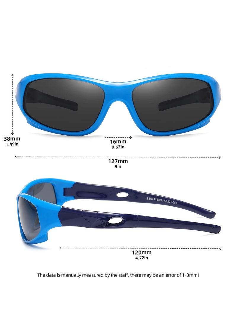 Barakah Durable Polarized Sunglasses for Kids, 3 Pack Unbreakable Sports Shades for Boys and Girls, Perfect for Ages 3-10, Ideal for Outdoor Adventures - Image 4
