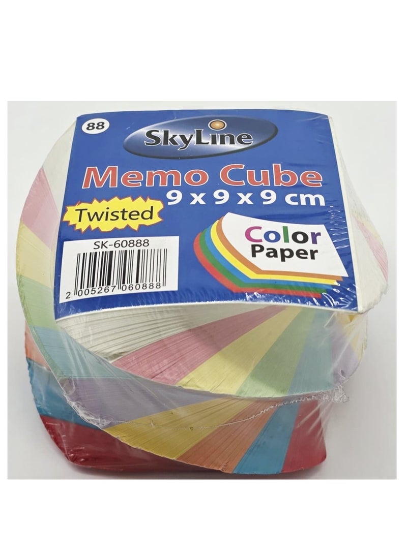 SKYLINE 9 cm x 9cm x 9cm Skyline Twisted Color Memo Cube 