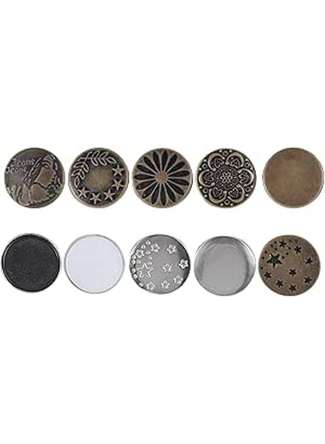 10 Pieces Adjustable Detachable Alloy Jeans Buttons for Waistband Tightening Replacement DIY Sewing Accessories - Image 1