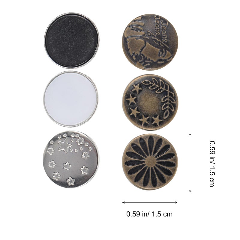 10 Pieces Adjustable Detachable Alloy Jeans Buttons for Waistband Tightening Replacement DIY Sewing Accessories - Image 3