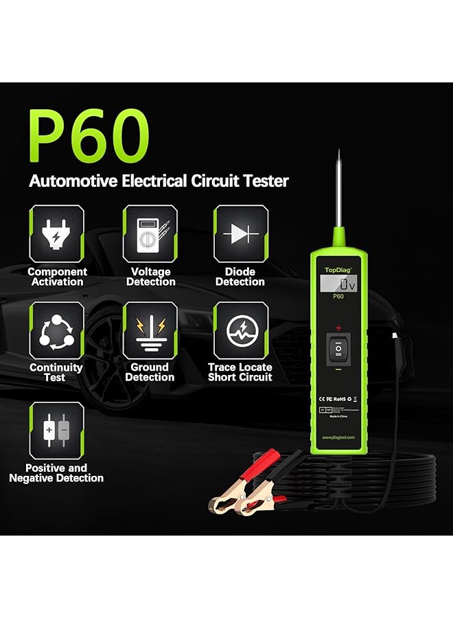 KASTWAVE 12 Volt Test Light Automotive Circuit Tester Kit, 6V-24V Car Fuse & Voltage Tester Detection Tool, 0.3V-70V Ac/Dc Outlet Tester, Short Circuit Finder & Diode Tester For Cars, Trucks, Motorcycles  - Image 2