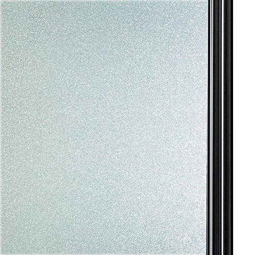 WALLTON Privacy Vinyl Frosted Window Film Glass Sticker Self-Adhesive Film Tint Wallpaper Opaque Sheet for Glass Privacy Cover Window, Door, Office, Home.| Anti-UV. (16x48 Inch, White Frost) - Image 1