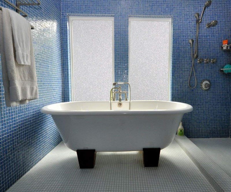 WALLTON Privacy Vinyl Frosted Window Film Glass Sticker Self-Adhesive Film Tint Wallpaper Opaque Sheet for Glass Privacy Cover Window, Door, Office, Home.| Anti-UV. (16x48 Inch, White Frost) - Image 4