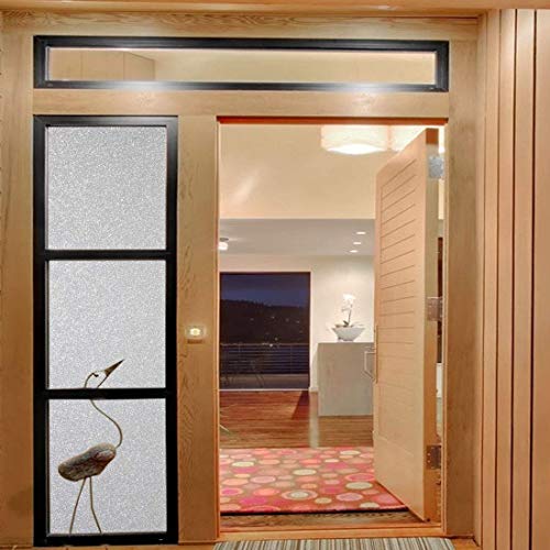 WALLTON Privacy Vinyl Frosted Window Film Glass Sticker Self-Adhesive Film Tint Wallpaper Opaque Sheet for Glass Privacy Cover Window, Door, Office, Home.| Anti-UV. (16x48 Inch, White Frost) - Image 3