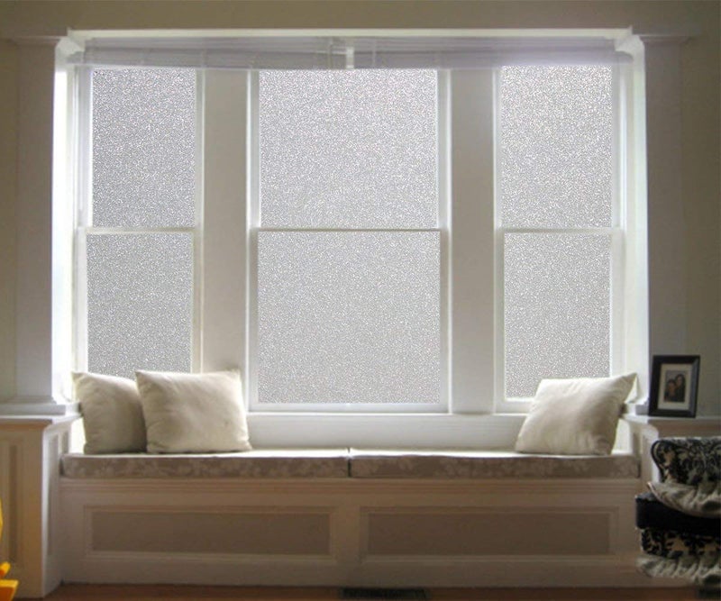 WALLTON Privacy Vinyl Frosted Window Film Glass Sticker Self-Adhesive Film Tint Wallpaper Opaque Sheet for Glass Privacy Cover Window, Door, Office, Home.| Anti-UV. (16x48 Inch, White Frost) - Image 2