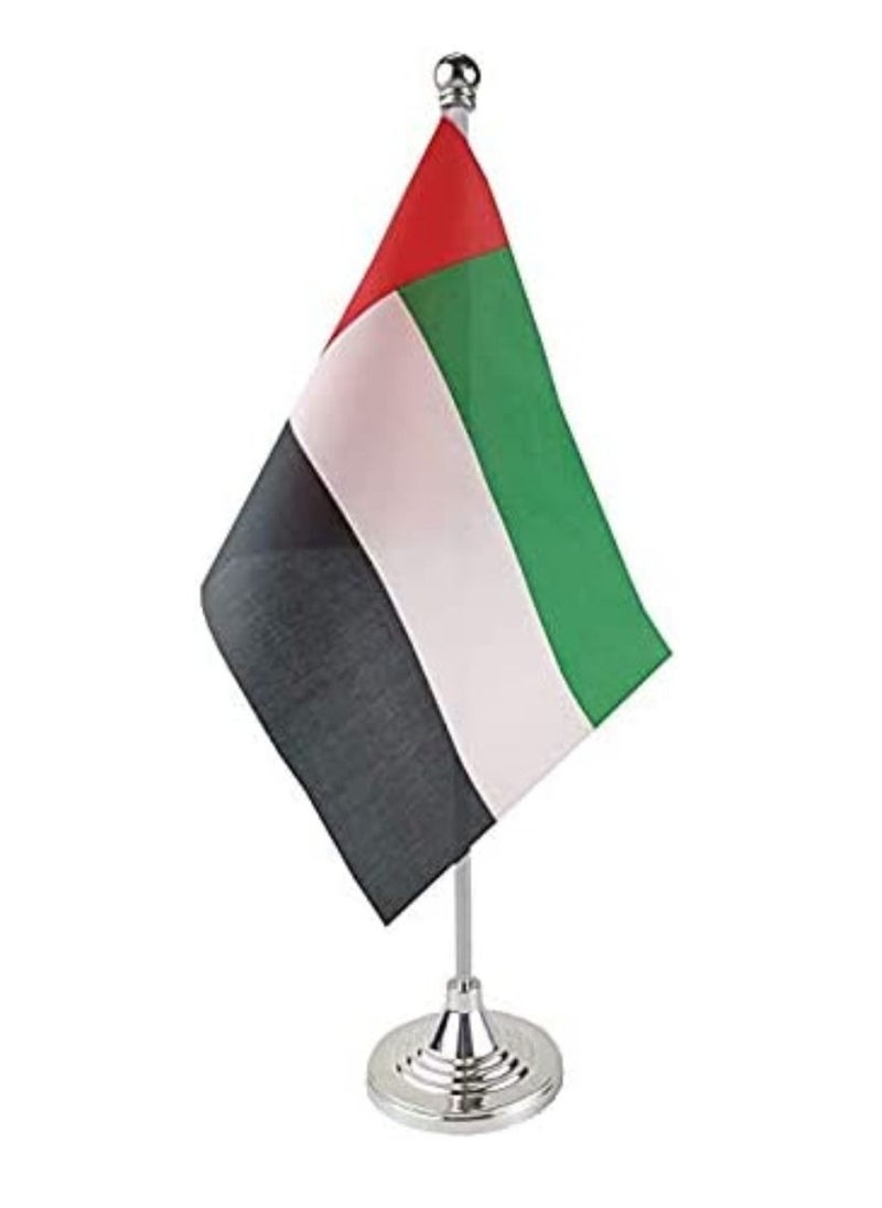 Yuwell UAE National Flag With Metal Stand For Office Desk And National Day Celebration  - Image 1