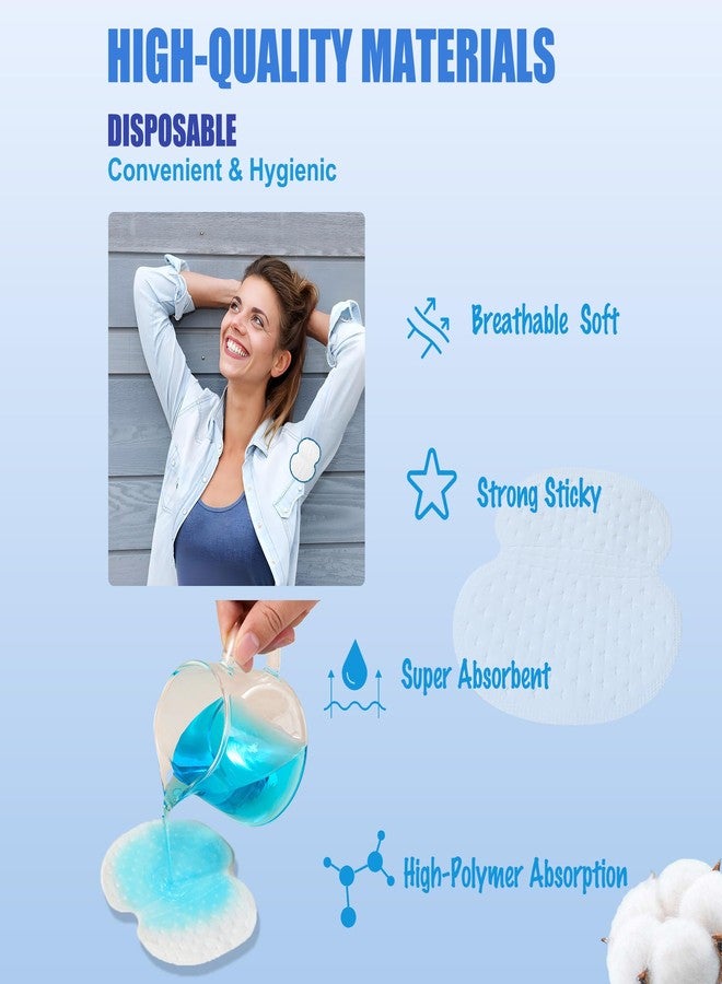 MegaBlues Armpit Sweat Pads, 100 Packs Underarm Sweat Pads, Disposable Sweat Block Pads for Women Men, Fight Hyperhidrosis Treatment Stick Antiperspirant, Dress Shields Guard, Zero Sweat Invisible - Image 4