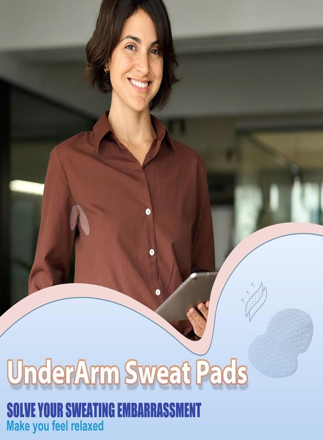 MegaBlues Armpit Sweat Pads, 100 Packs Underarm Sweat Pads, Disposable Sweat Block Pads for Women Men, Fight Hyperhidrosis Treatment Stick Antiperspirant, Dress Shields Guard, Zero Sweat Invisible - Image 2
