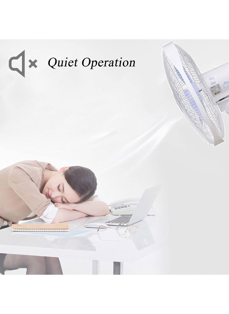 Denx 16 Inch Wall Fan High Performance Fan With 3 Speed ​​Controls, 5 Leaf Blades And 2 Pull Cord Adjustable Tilt Angle And Efficient Cooling - Image 2