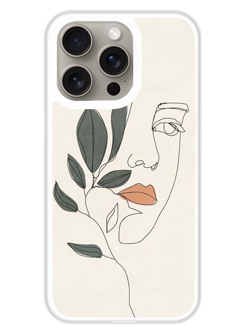 Theodor Protective Case Cover For APPLE IPHONE 15 Pro Girl Art (White Bumper) - Image 1