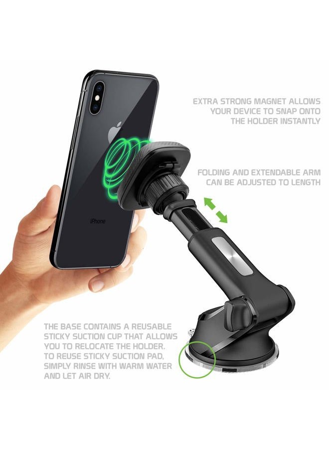 cellet Dashboard Mount Universal Magnetic Car Mount Holder Windshield Mount Holder Compatible for LG V50S ThinQ 5G LG G8X ThinQ LG Q70 LG X4 LG G8s ThinQ V50 V40 ThinQ Q7+ Google Pixel 4 4XL 3 3XL - Image 3