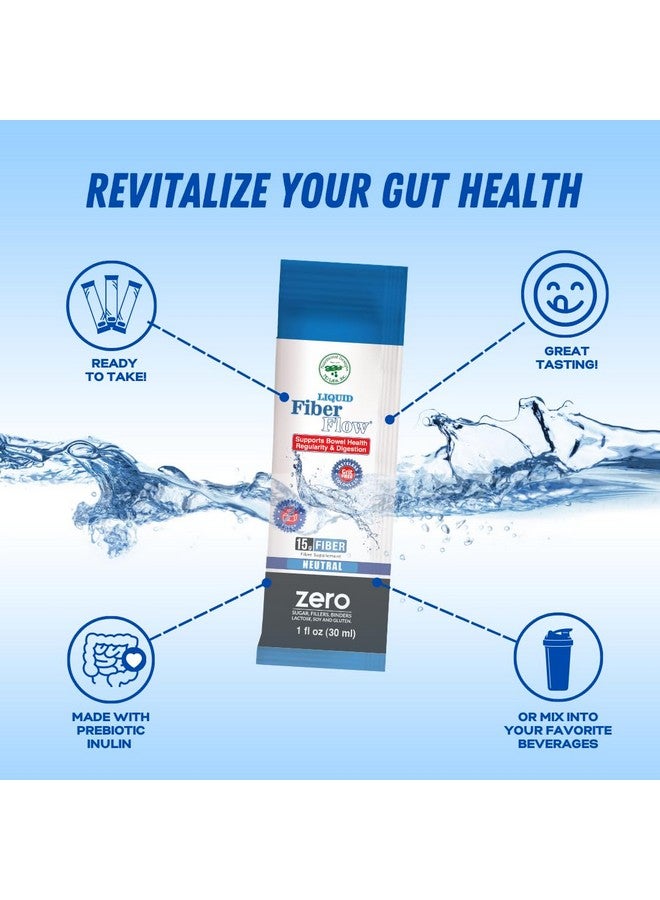 Nutritional Designs Liquid Fiber Flow Sugar-Free Prebiotic Inulin Fiber Supplement, All Natural Bowel Regularity Drink for Healthy Intestinal Balance (Liquid), 25 Packets - Image 2
