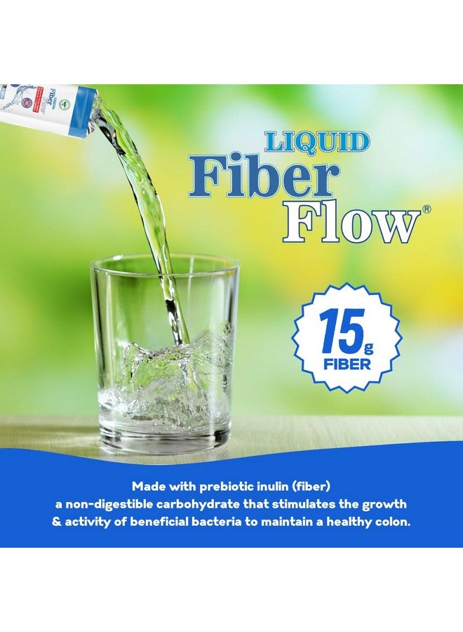 Nutritional Designs Liquid Fiber Flow Sugar-Free Prebiotic Inulin Fiber Supplement, All Natural Bowel Regularity Drink for Healthy Intestinal Balance (Liquid), 25 Packets - Image 3