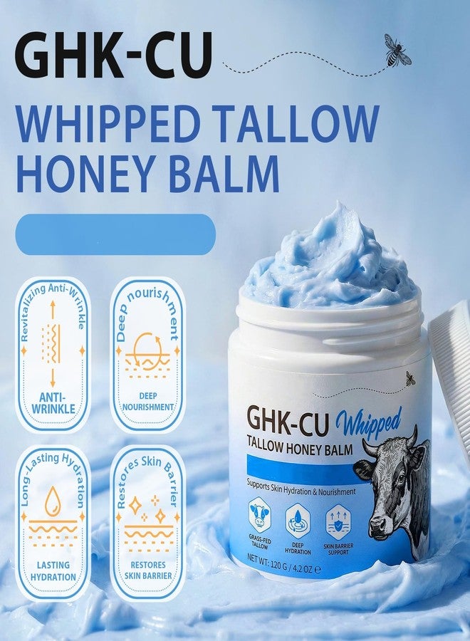 laraspi GHK-Cu Peptide Cream for Skin 4oz, Blue Beef Tallow Moisturizer with Copper Peptides, Deep Hydration for Dry Skin - Image 4