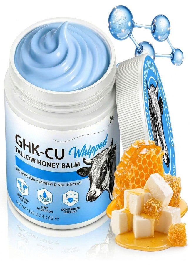 laraspi GHK-Cu Peptide Cream for Skin 4oz, Blue Beef Tallow Moisturizer with Copper Peptides, Deep Hydration for Dry Skin - Image 1
