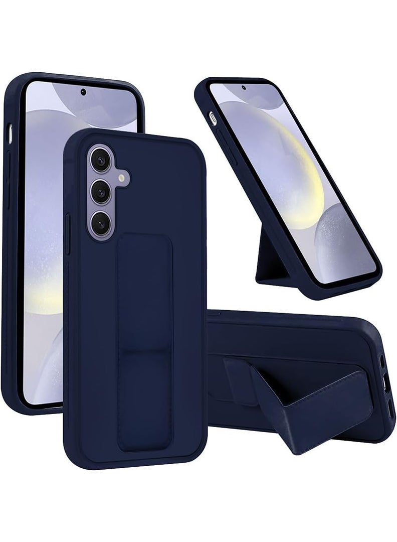 Case Up Compatible with Samsung Galaxy A56 Case with Magnetic Stand & Holder, Premium Silicone Finger Grip Strap Holder Case Car Mount Kickstand Cover- Navy - Image 1