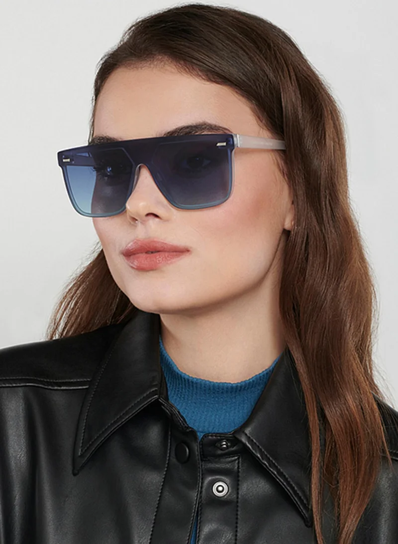 VINCENT CHASE VINCENT CHASE EYEWEAR Unisex Square Sunglasses Blue Frame Blue Lens (Large) - Pack of 1